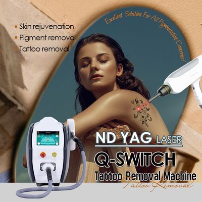 Q Switch ND YAG جهاز إزالة الوشم بالليزر 3 أنواع قشر الكربون