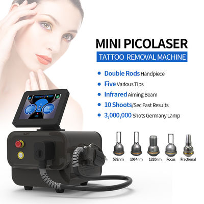 معدات إزالة الوشم بالليزر المدمجة والمتنوعة 1000W طاقة الليزر قضبان مزدوجة φ7 φ8 560 * 370 * 550mm